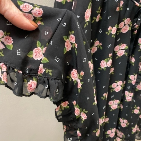 Hot Topic Darling Black Dress with Pink Roses - Picture 9 of 14